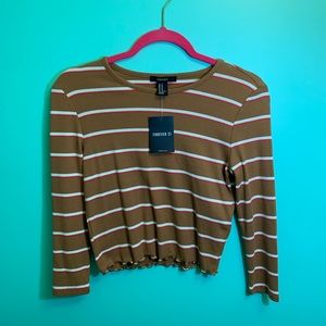 BRAND NEW striped crop tee forever 21